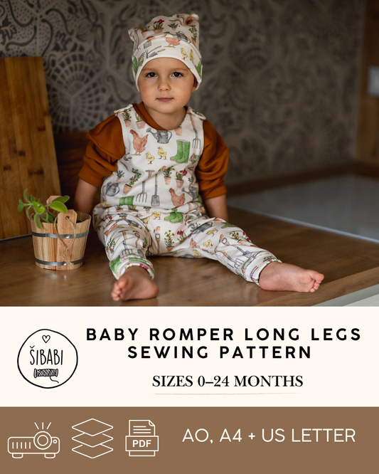Baby Romper Sewing Pattern – Long Legs (Sizes 56–92)