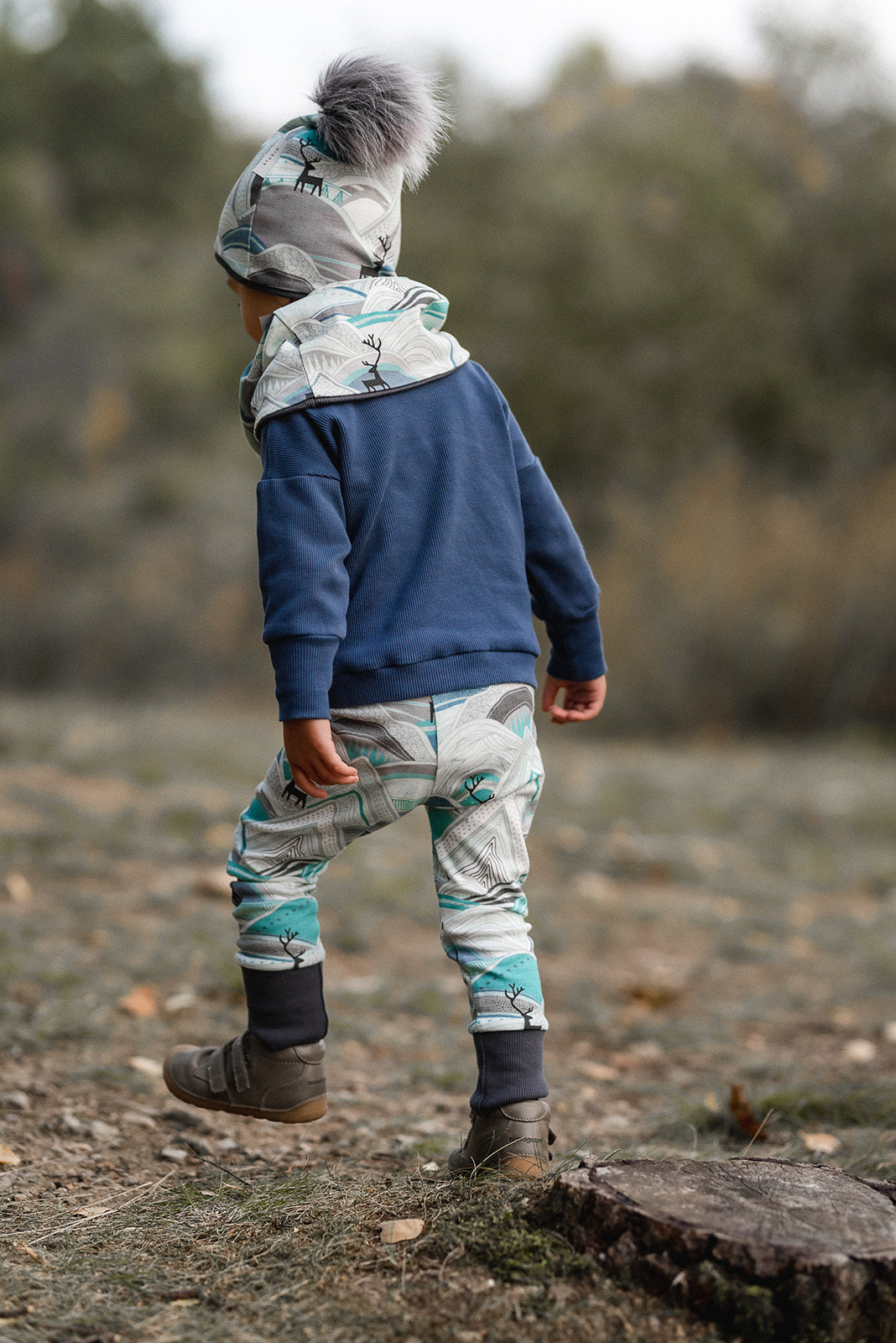 Handmade baby leggings detail - layered PDF pattern with step-by-step instructions
